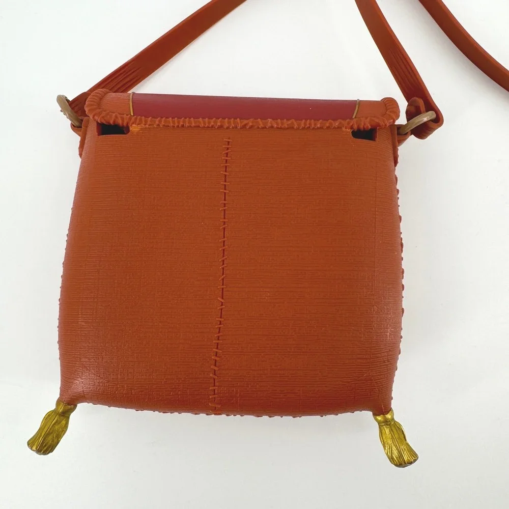Disney Raya & the Last Dragon Embossed Toy Crossbody Bag Purse Orange Red
